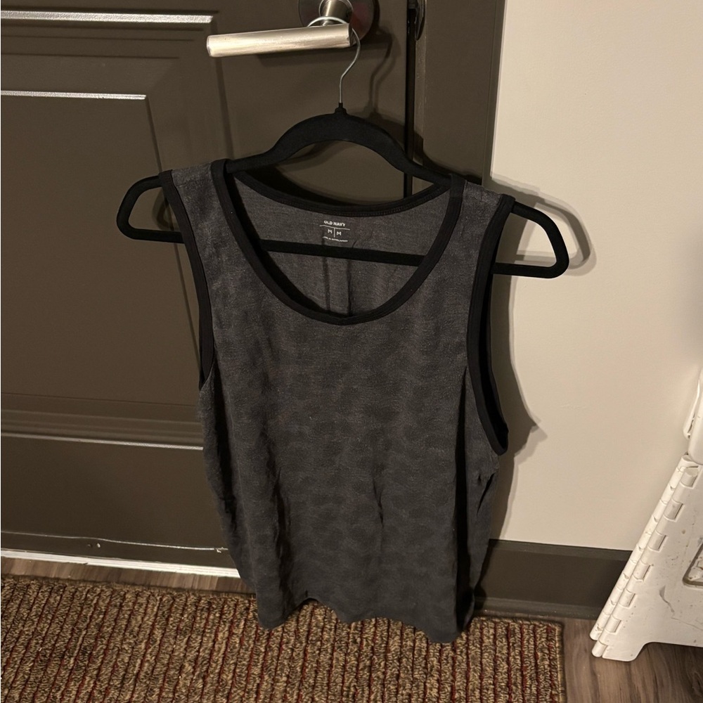 Old Navy Charcoal Gray Tank with Black Trim